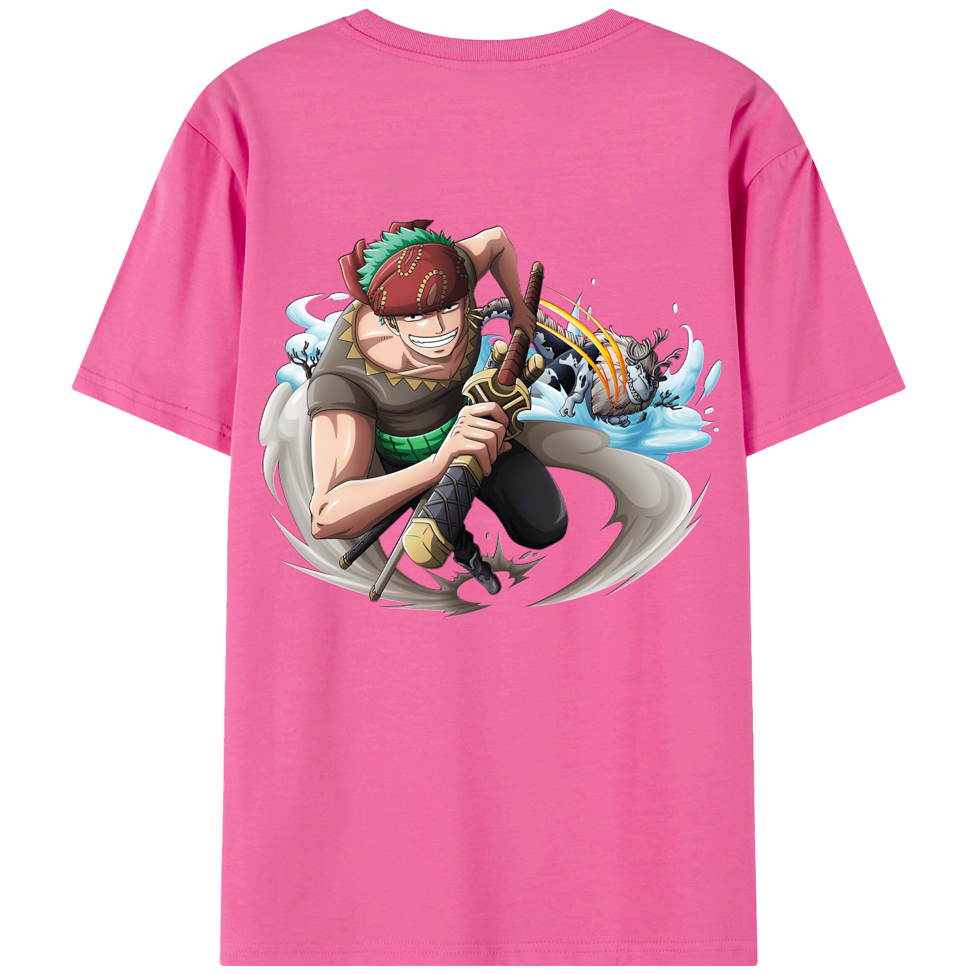 ワンピース ロロノア・ゾロ ONE PIECE Roronoa Zoro レディース半袖Tシャツ(バックプリント)